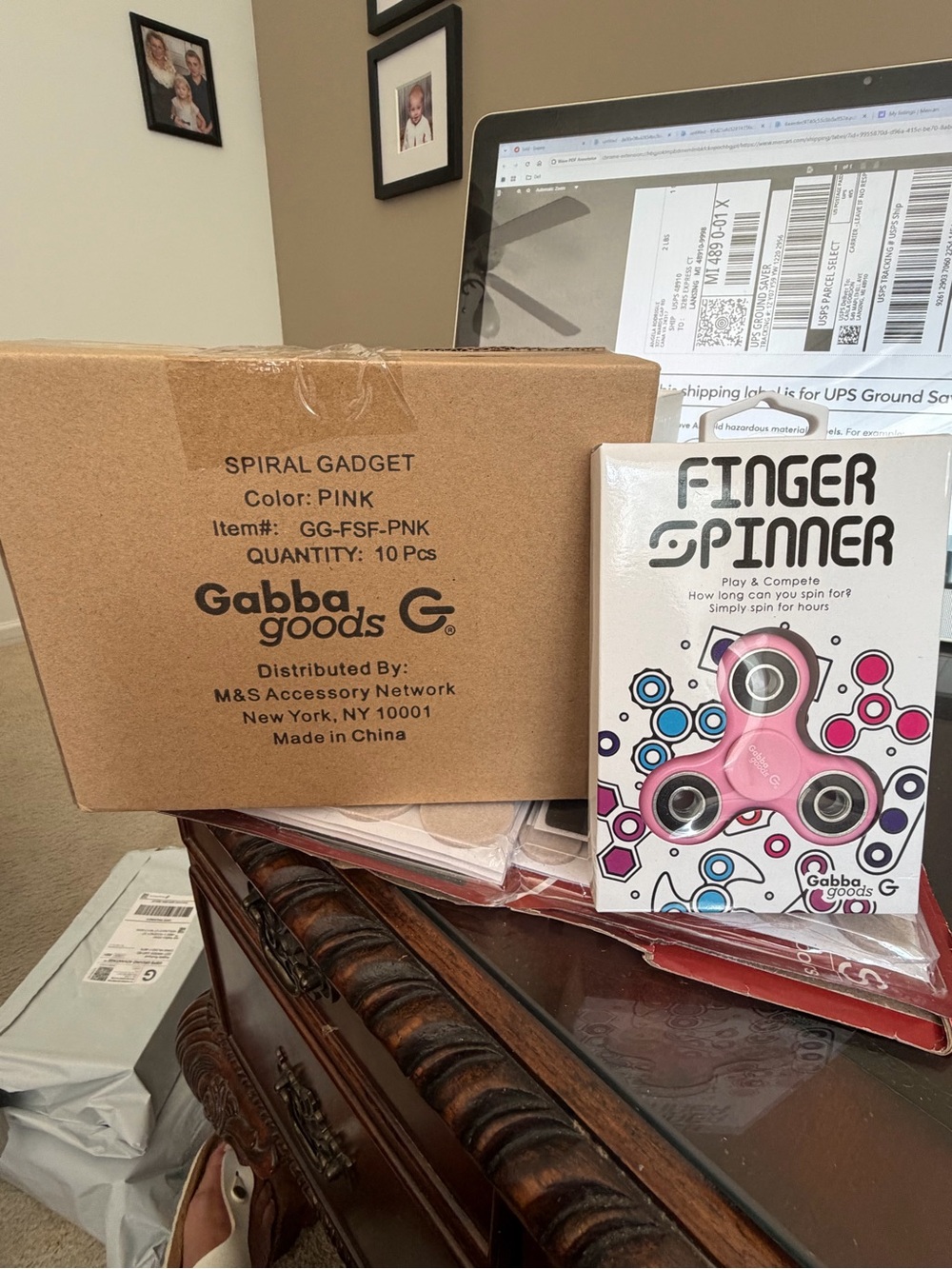 Gabba Goods Pink Finger Spinner Fidget Toy